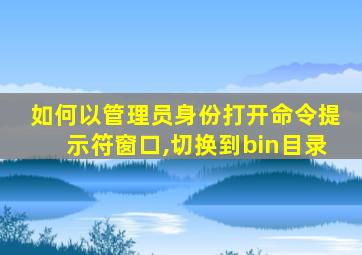 如何以管理员身份打开命令提示符窗口,切换到bin目录