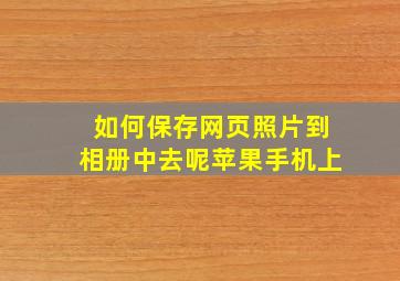 如何保存网页照片到相册中去呢苹果手机上