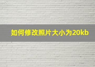 如何修改照片大小为20kb