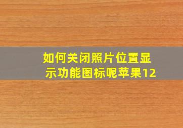 如何关闭照片位置显示功能图标呢苹果12