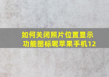 如何关闭照片位置显示功能图标呢苹果手机12