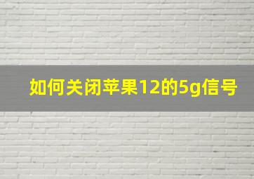 如何关闭苹果12的5g信号