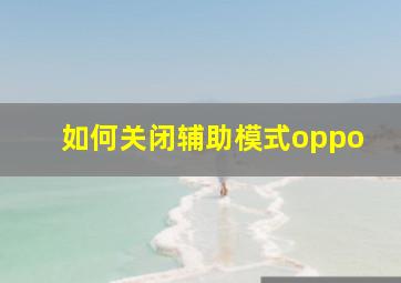 如何关闭辅助模式oppo