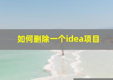 如何删除一个idea项目