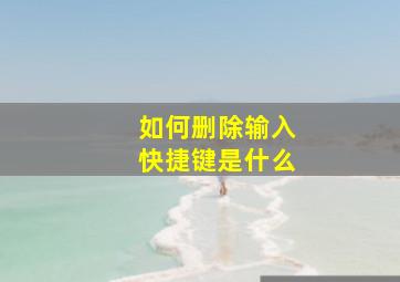 如何删除输入快捷键是什么