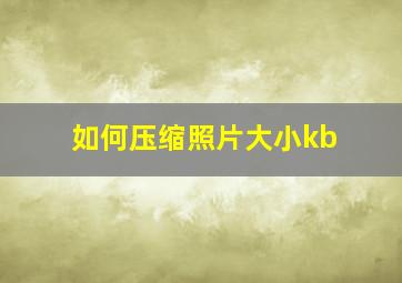 如何压缩照片大小kb