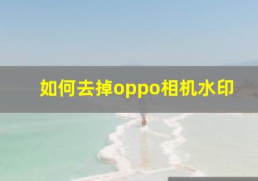 如何去掉oppo相机水印