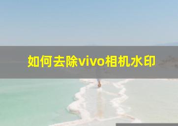 如何去除vivo相机水印