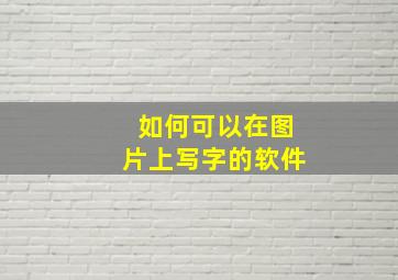 如何可以在图片上写字的软件