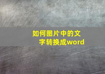 如何图片中的文字转换成word