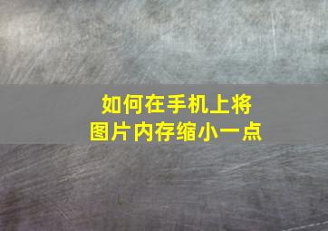 如何在手机上将图片内存缩小一点