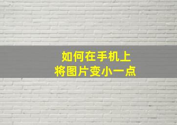 如何在手机上将图片变小一点