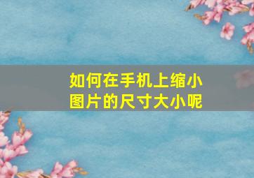 如何在手机上缩小图片的尺寸大小呢