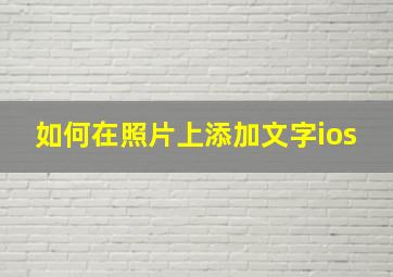 如何在照片上添加文字ios