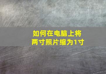 如何在电脑上将两寸照片缩为1寸