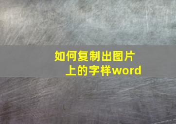 如何复制出图片上的字样word