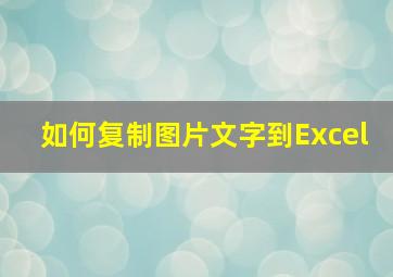 如何复制图片文字到Excel