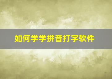 如何学学拼音打字软件