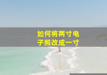 如何将两寸电子照改成一寸