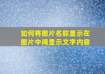 如何将图片名称显示在图片中间显示文字内容