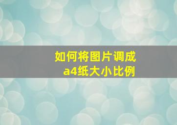 如何将图片调成a4纸大小比例