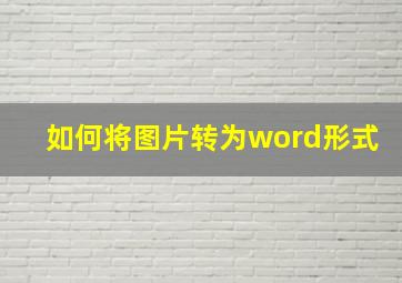 如何将图片转为word形式