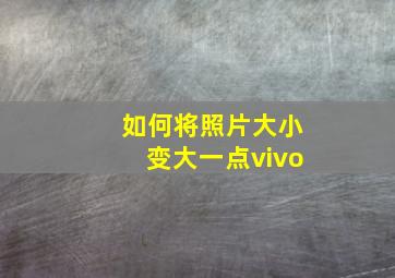 如何将照片大小变大一点vivo