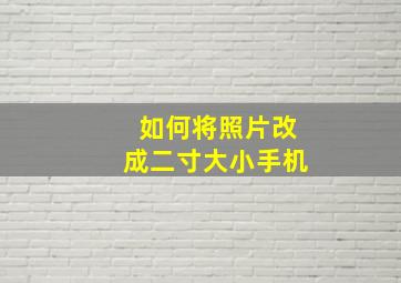 如何将照片改成二寸大小手机