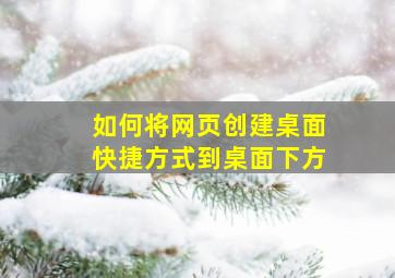 如何将网页创建桌面快捷方式到桌面下方