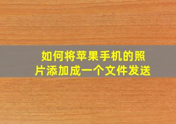 如何将苹果手机的照片添加成一个文件发送