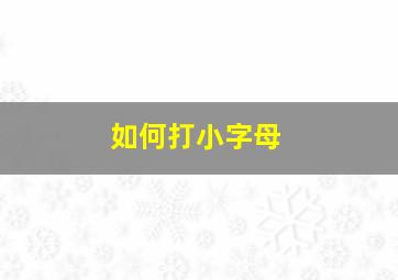 如何打小字母