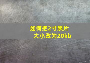 如何把2寸照片大小改为20kb