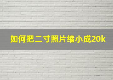 如何把二寸照片缩小成20k