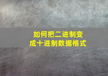 如何把二进制变成十进制数据格式