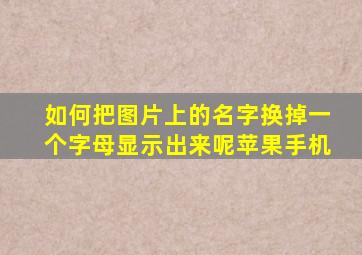 如何把图片上的名字换掉一个字母显示出来呢苹果手机