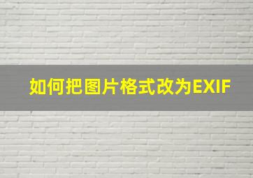 如何把图片格式改为EXIF