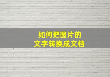 如何把图片的文字转换成文档