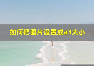 如何把图片设置成a3大小