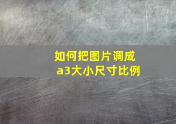 如何把图片调成a3大小尺寸比例