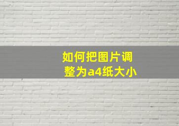 如何把图片调整为a4纸大小