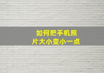 如何把手机照片大小变小一点