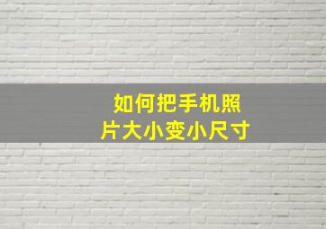 如何把手机照片大小变小尺寸