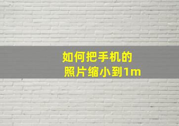 如何把手机的照片缩小到1m