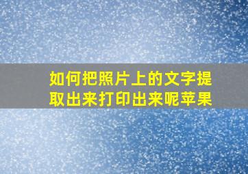 如何把照片上的文字提取出来打印出来呢苹果