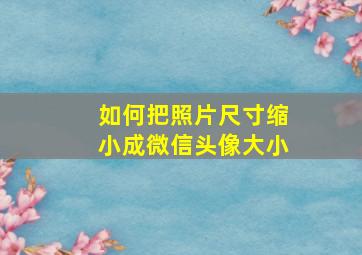 如何把照片尺寸缩小成微信头像大小