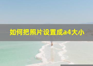 如何把照片设置成a4大小