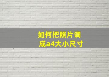 如何把照片调成a4大小尺寸