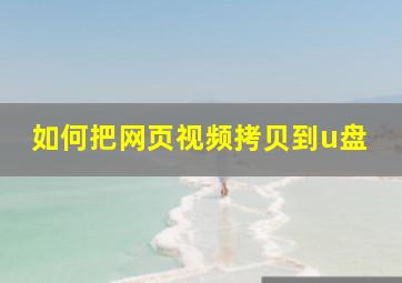 如何把网页视频拷贝到u盘