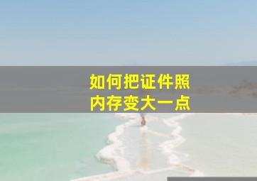 如何把证件照内存变大一点