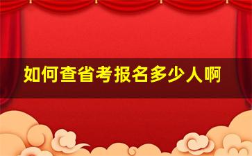 如何查省考报名多少人啊